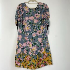 Donna Morgan Floral Print Dress‎ with Blue, Pink and Yellow Flowers Size 8